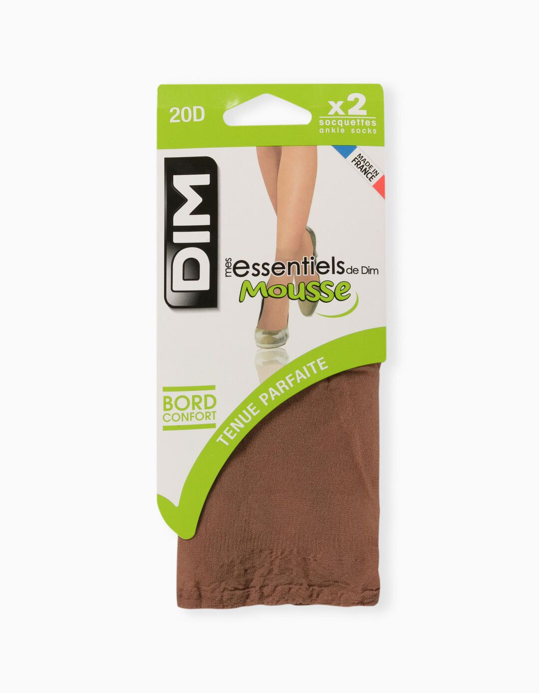 2 Mini-Meias DIM Mousse, Mulher, Castanho