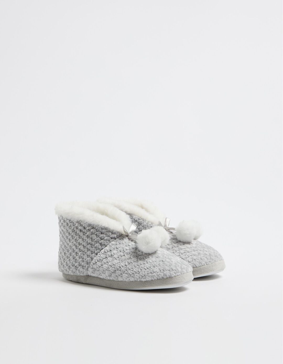 Botinhas Lurex Pompons, Mulher, Cinzento