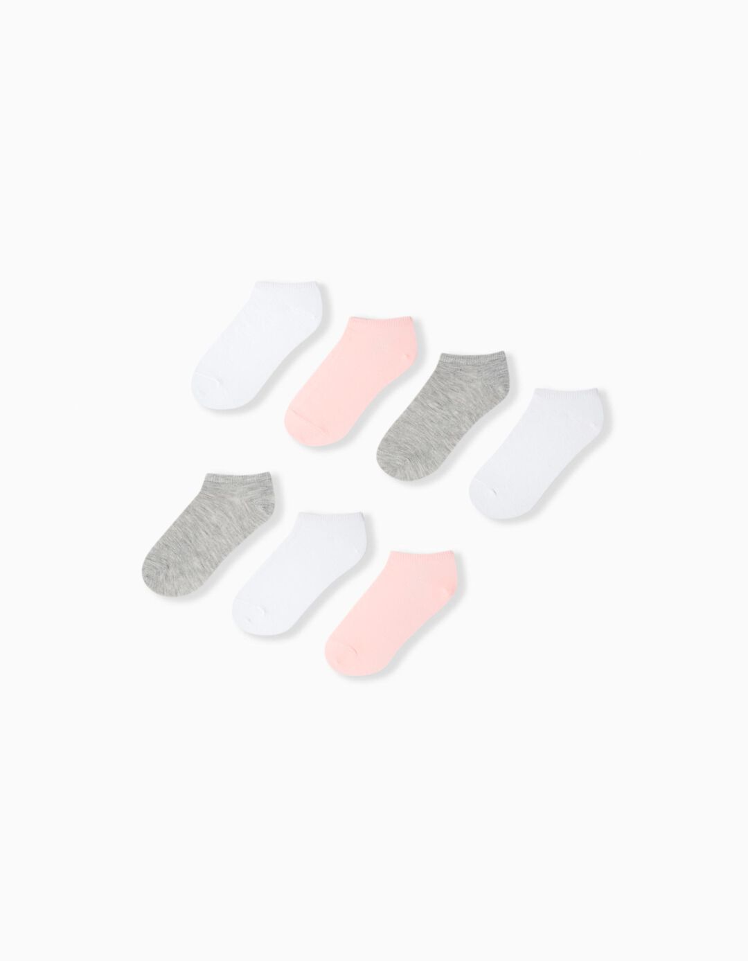 Pack 7 Pares de Meias Tornozelo, Menina, Multicor