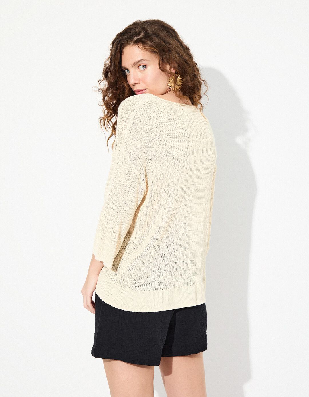 Camisola em Malha, Mulher, Branco