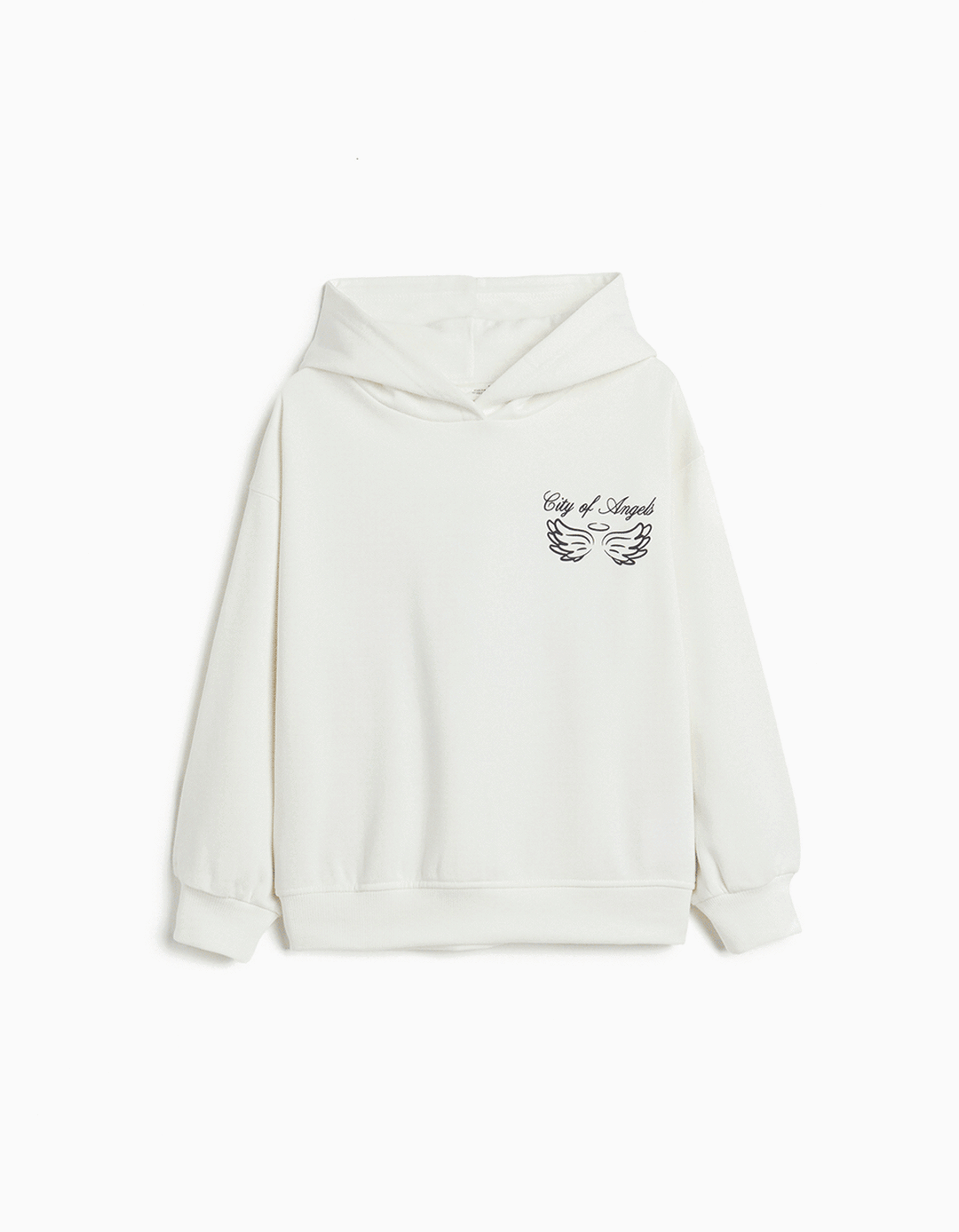 Sweatshirt de Felpa Capuz, Menina, Branco