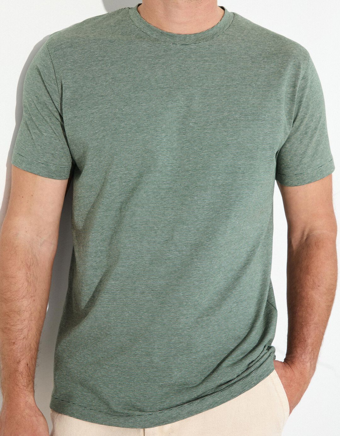 T-shirt Malha Jersey, Homem, Verde Escuro 