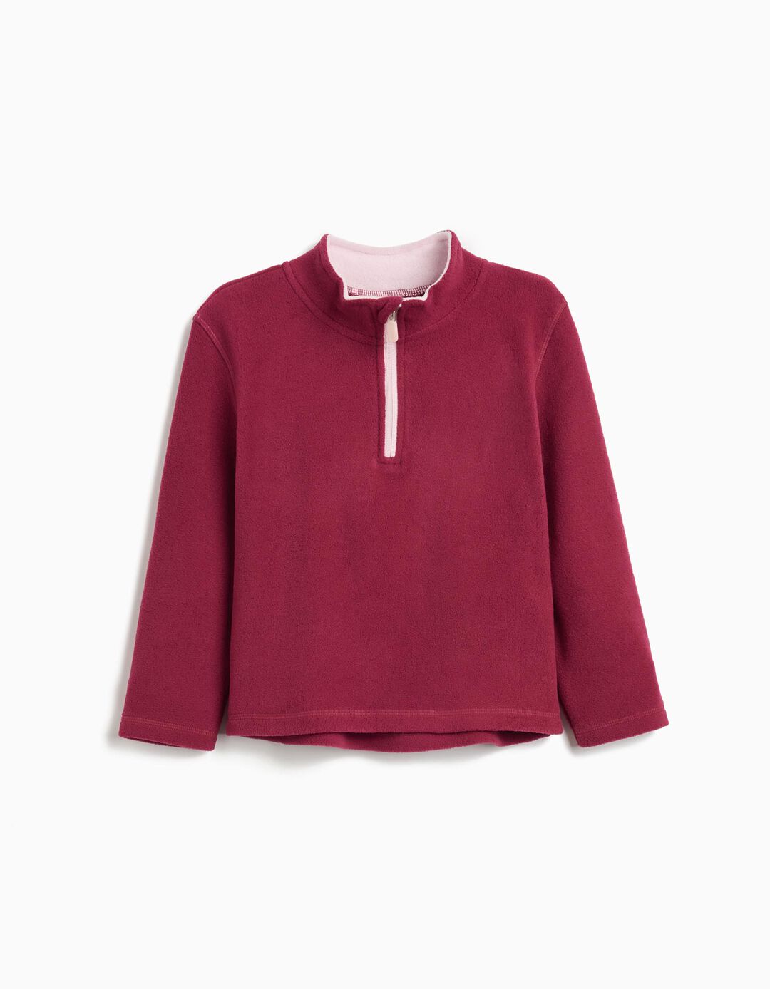 Camisola Polar com Fecho, Menina, Vermelho Escuro 