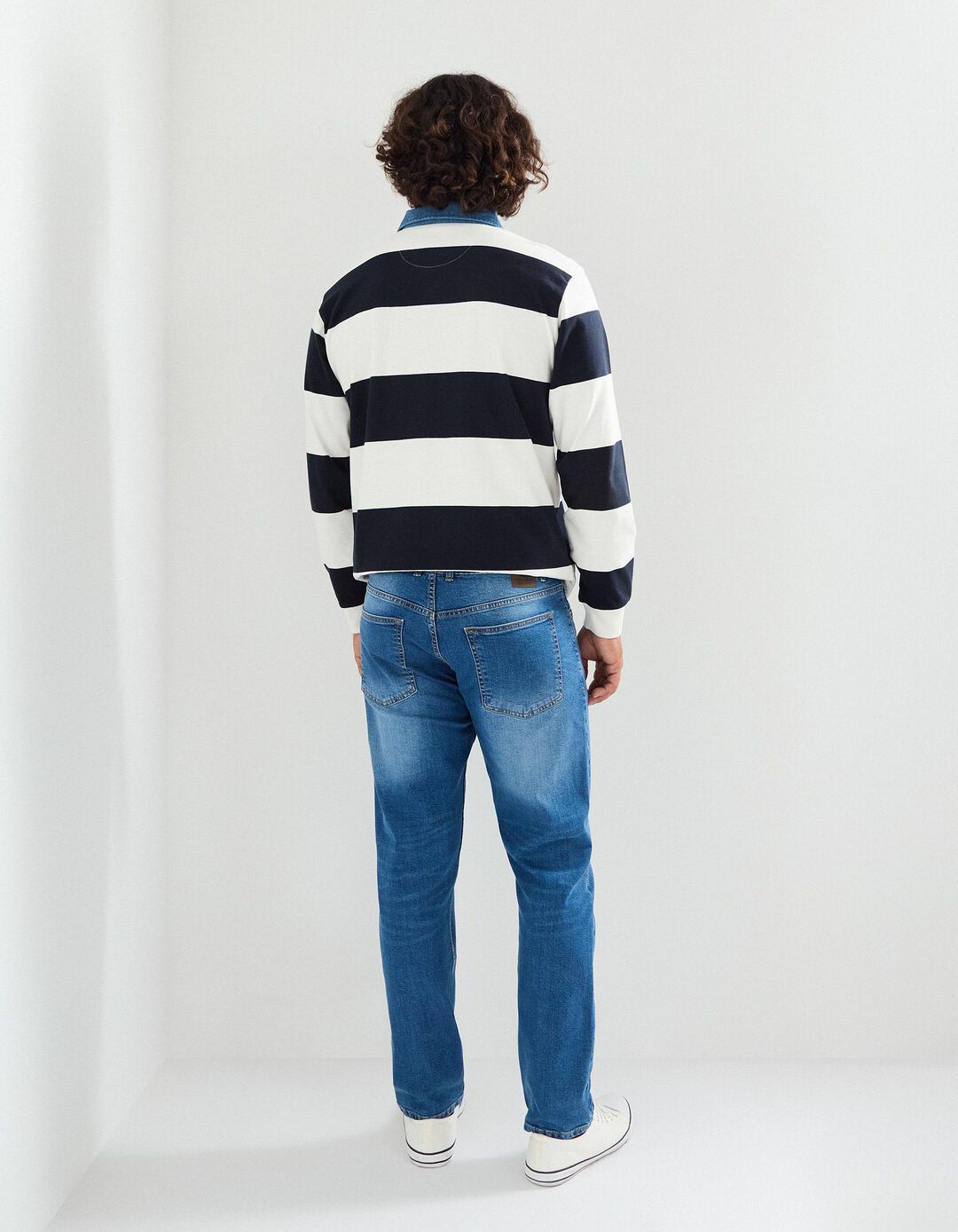 Calças de Ganga 'Tapered Fit', Homem, Azul Claro