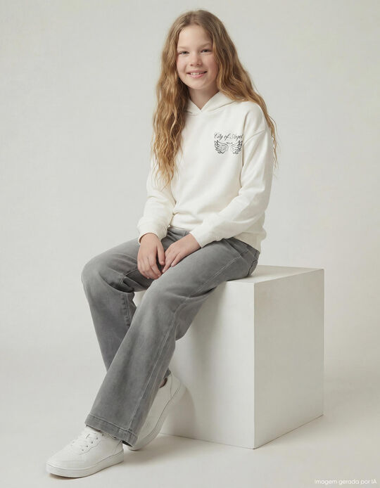Comprar Online Sweatshirt de Felpa Capuz, Menina, Branco