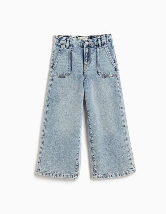 Comprar Online Calças de Ganga Wide Leg, Menina, Azul Claro 