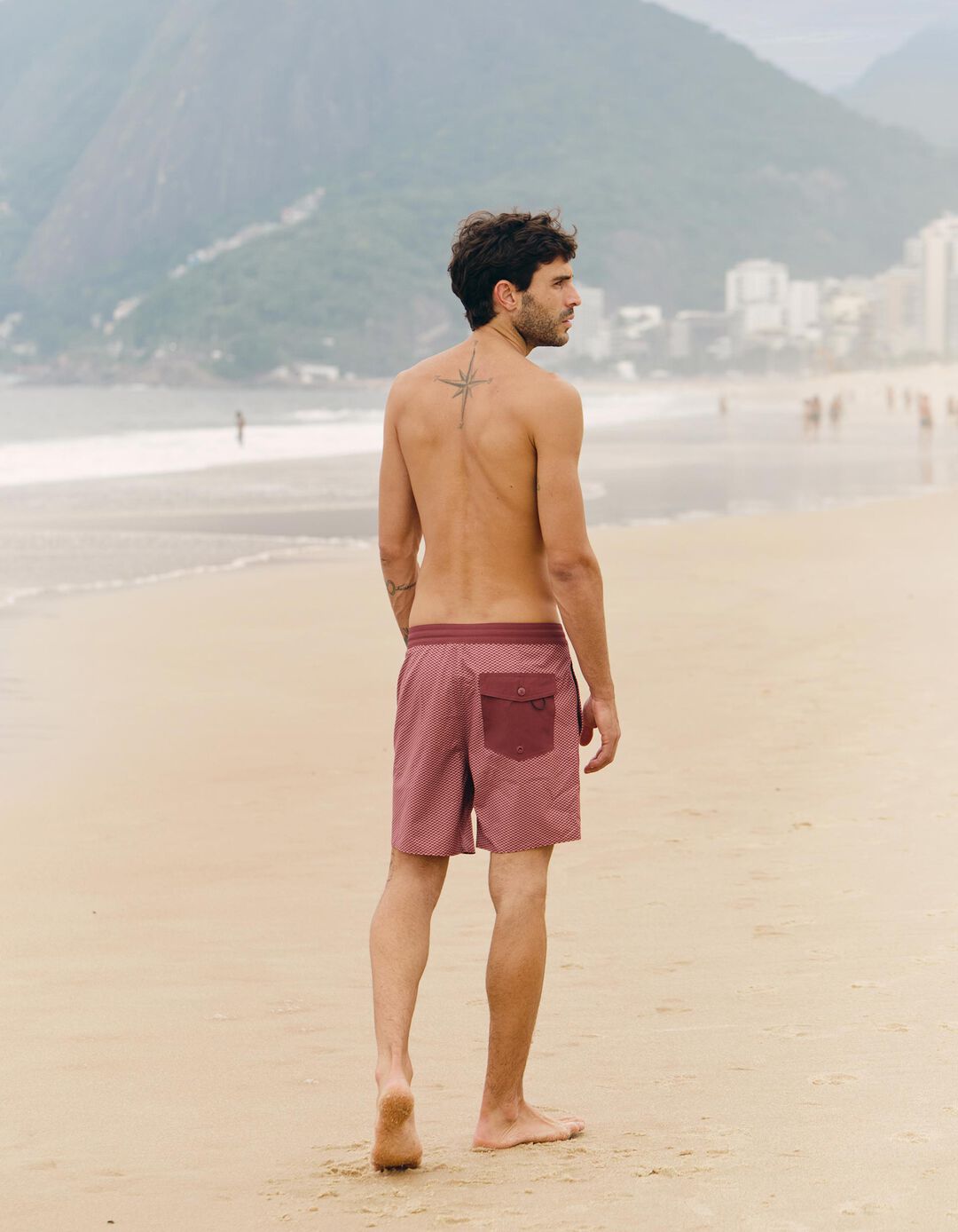 Cal&ccedil;&otilde;es de Banho, Homem, Vermelho Escuro