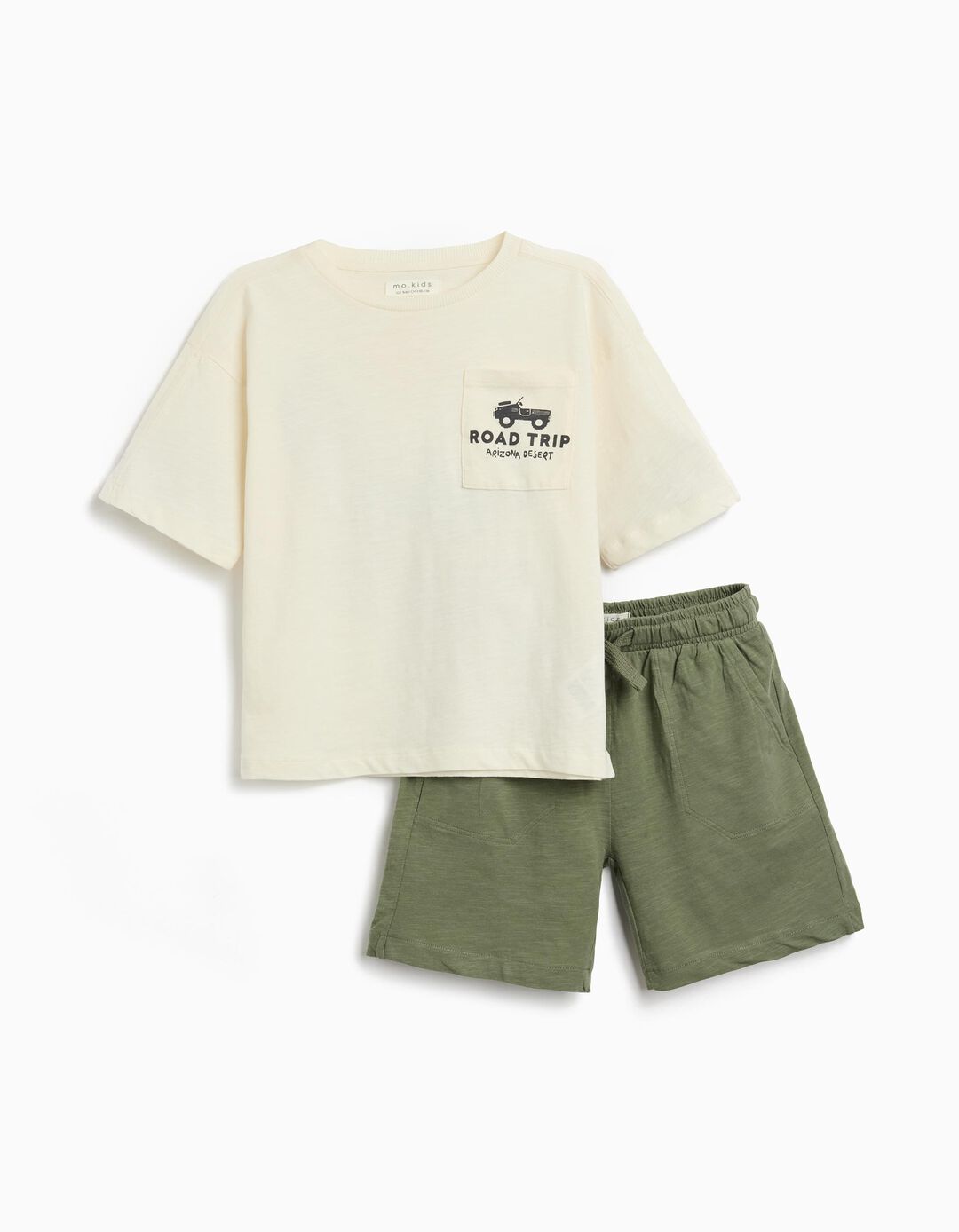 Conjunto T-shirt e Calções, Menino, Bege 
