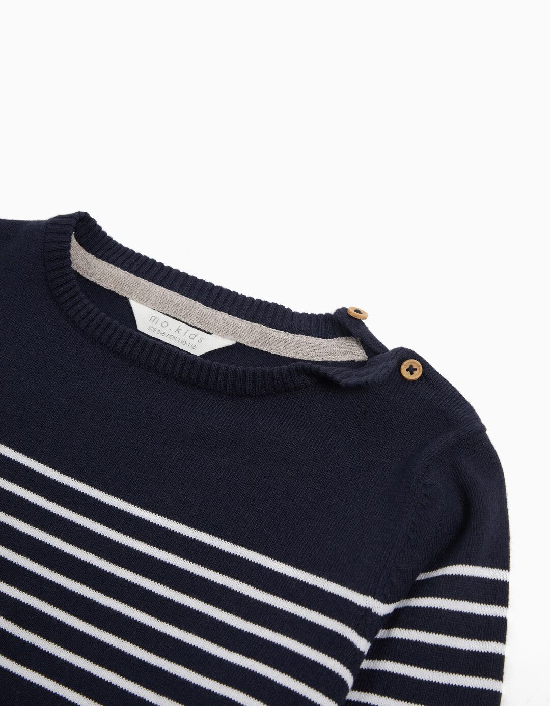 Camisola de Malha Riscas, Bebé Menino, Azul Escuro