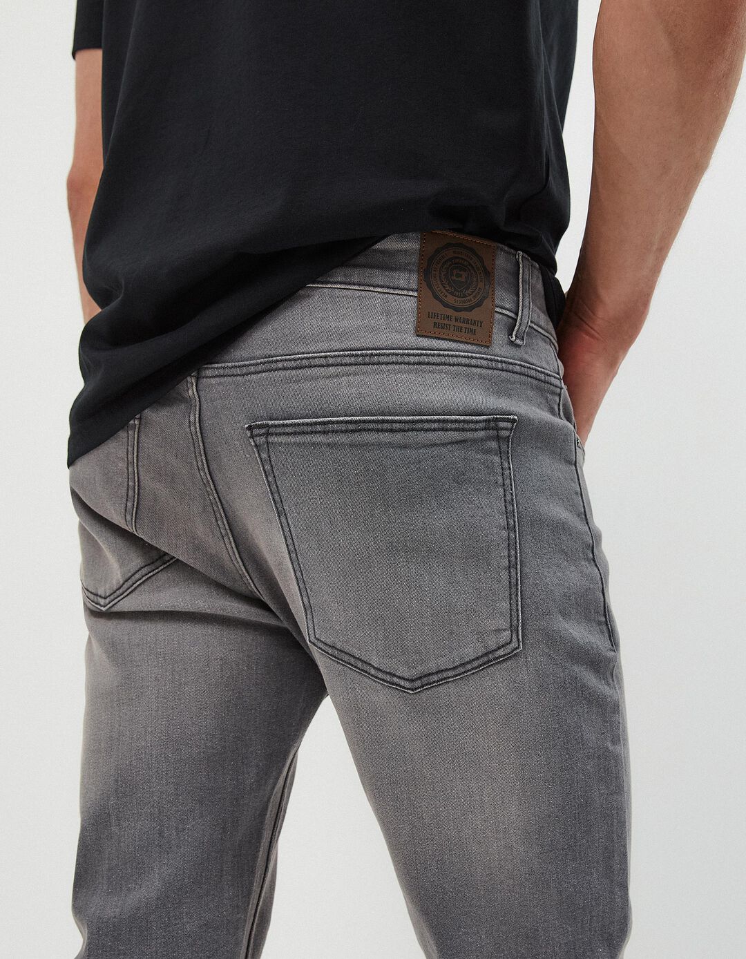 Cal&ccedil;as Skinny-fit, Homem, Cinza