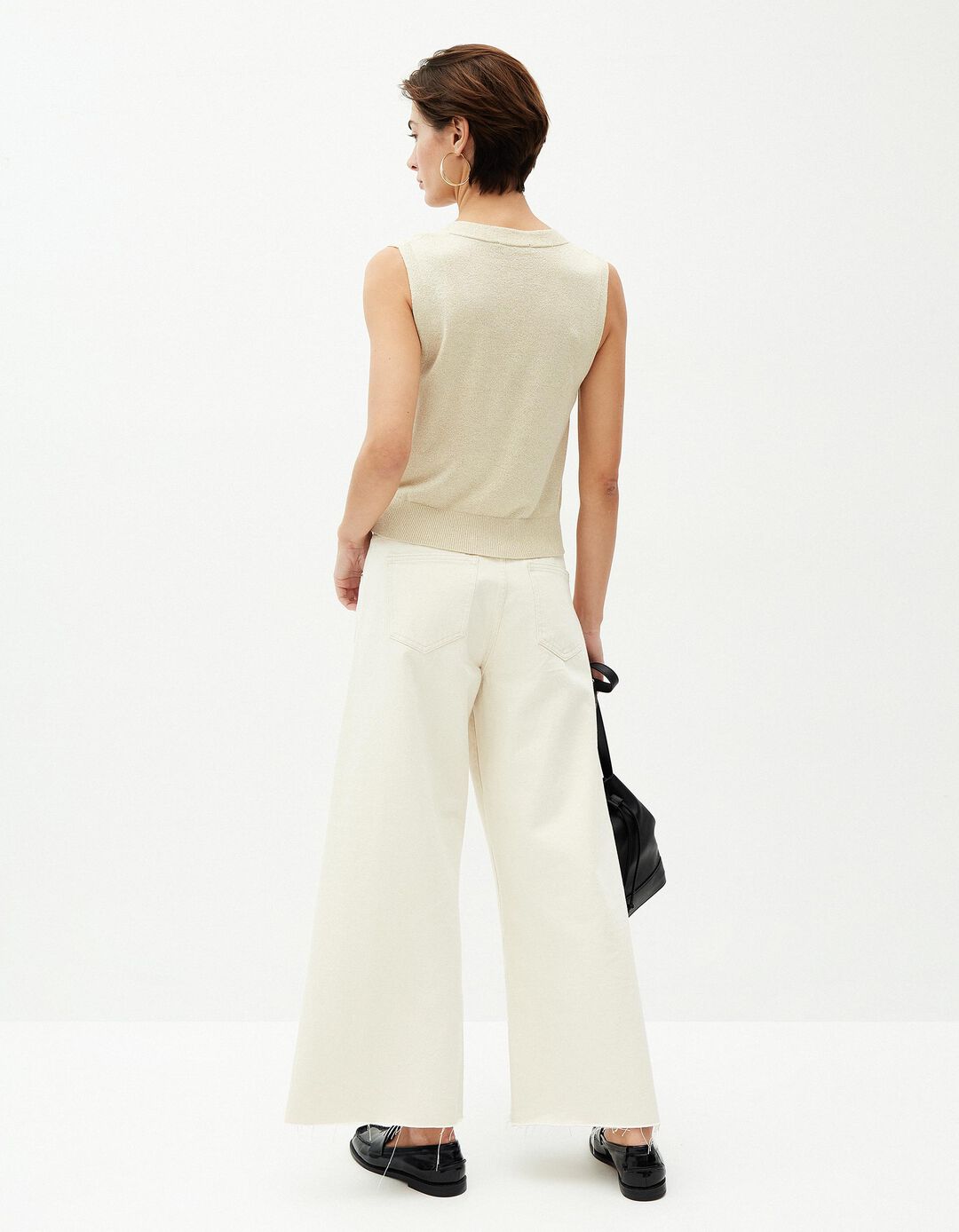 Calças de Ganga Culotte, Mulher, Cru