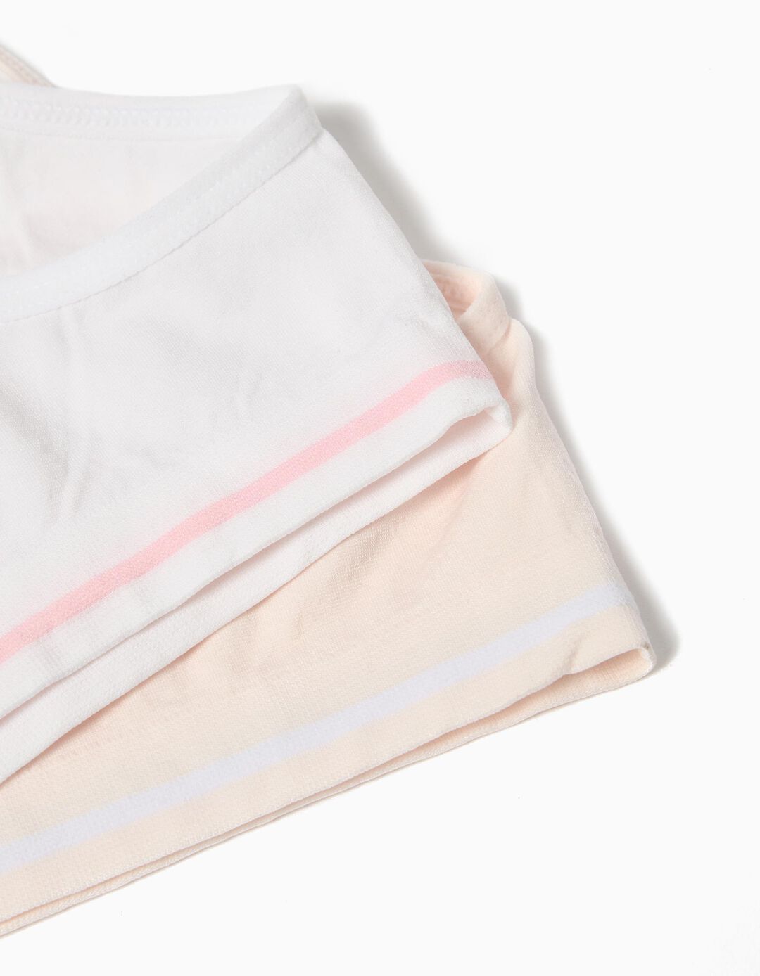 Pack 2 Tops, Menina, Rosa/Branco