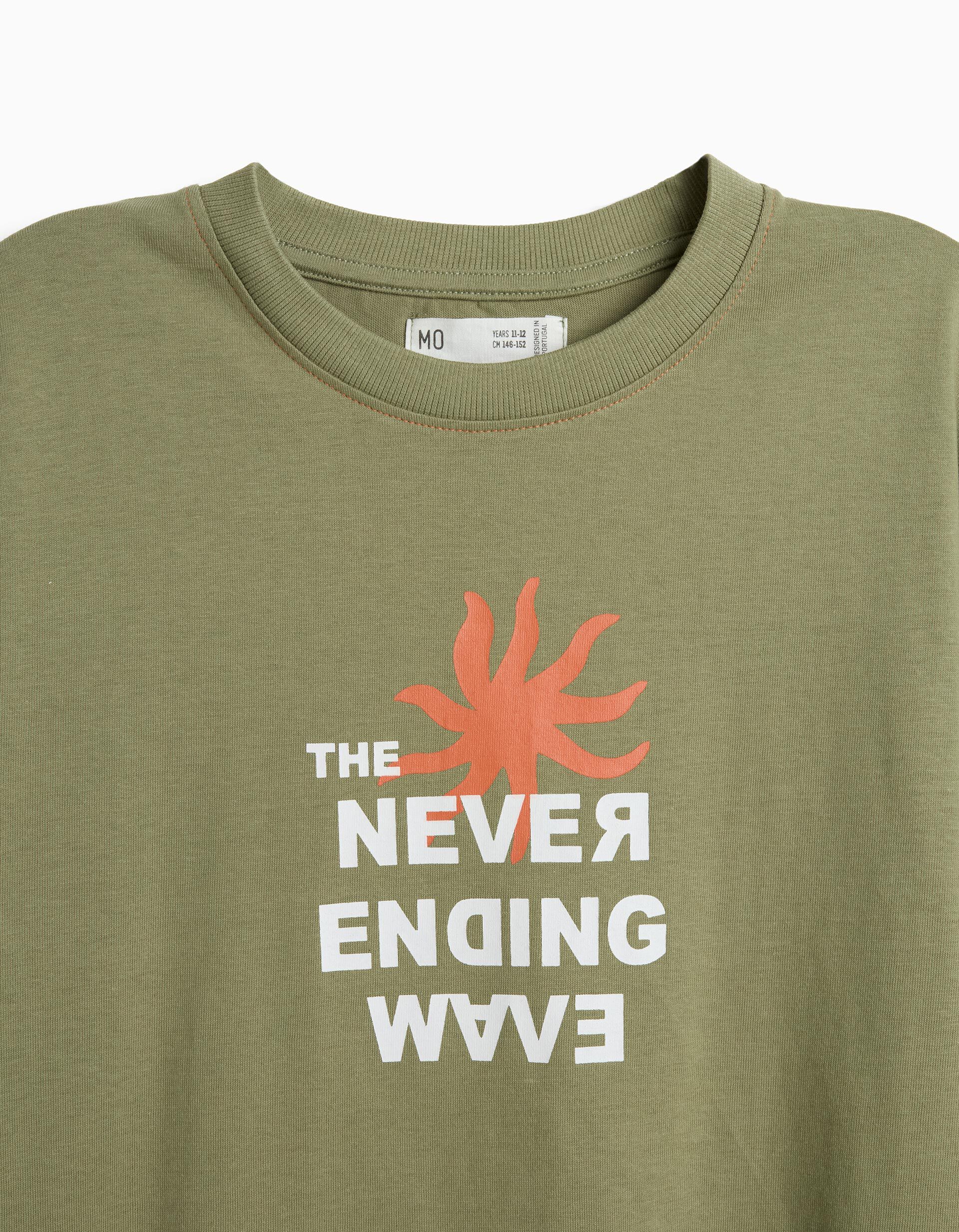 Comprar Online T-shirt 'Loose Fit', Menino, Verde Escuro