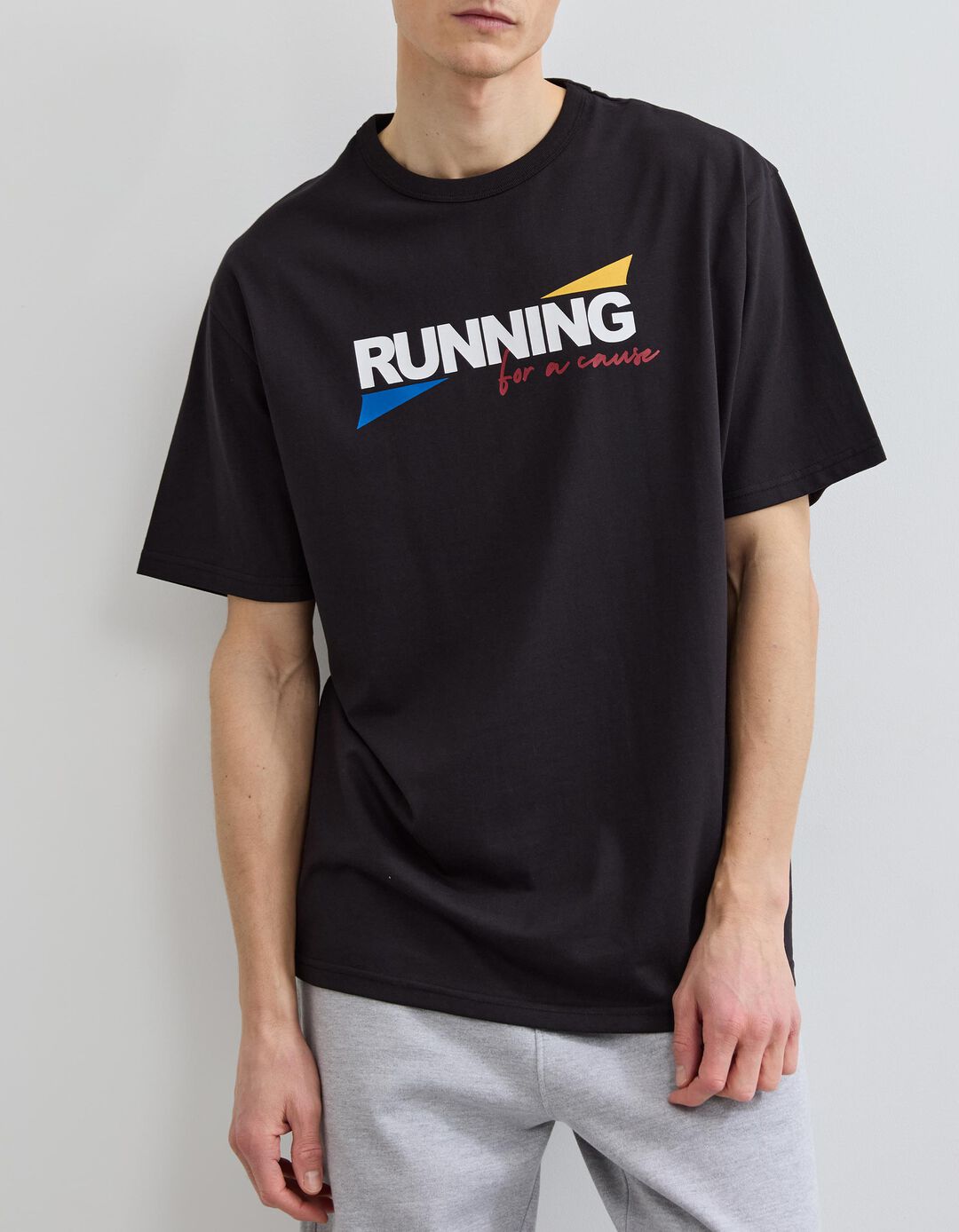 T-shirt Heavy Jersey Estampada, Homem, Preto