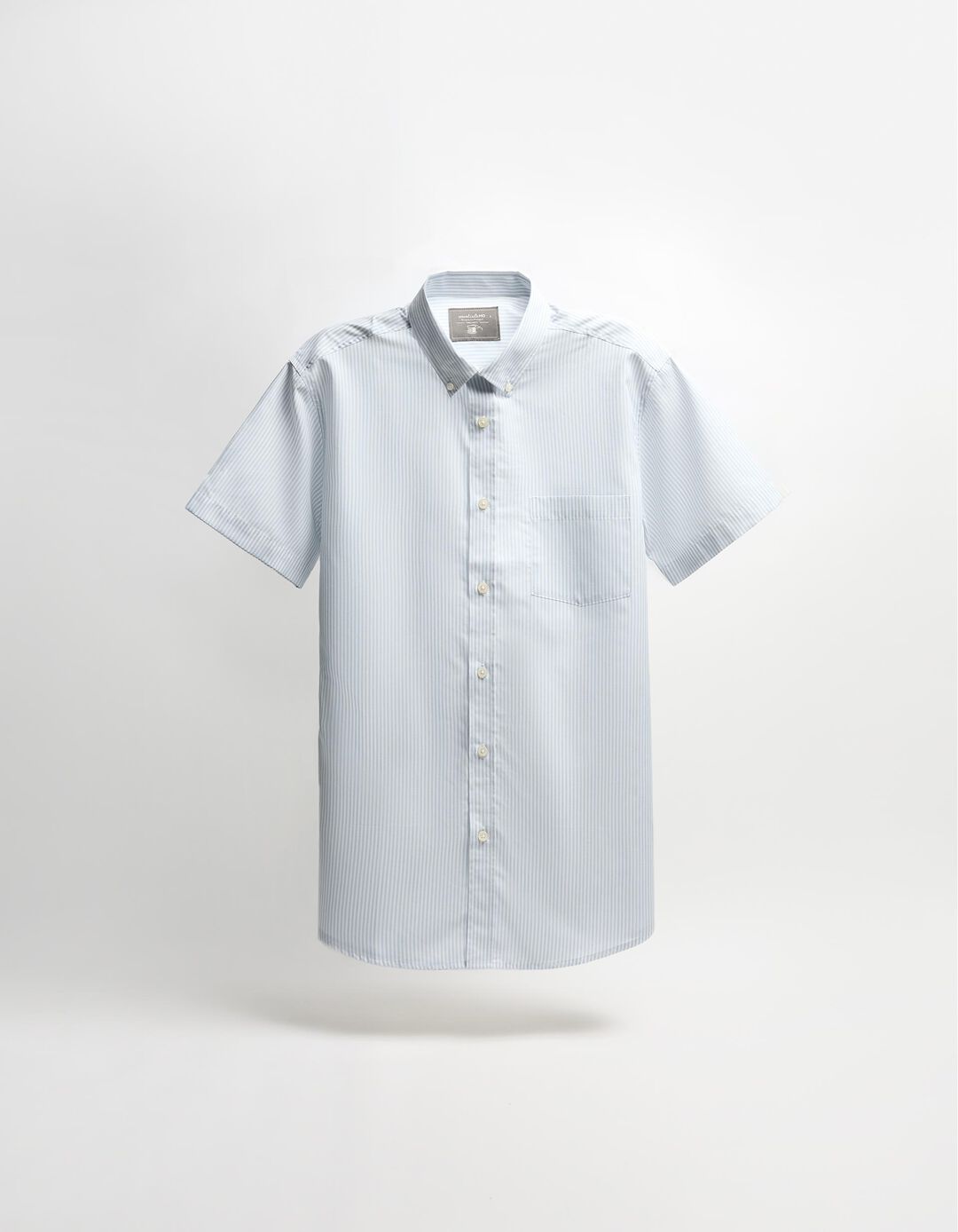 Camisa de Manga Curta Riscas, Homem, Azul Claro