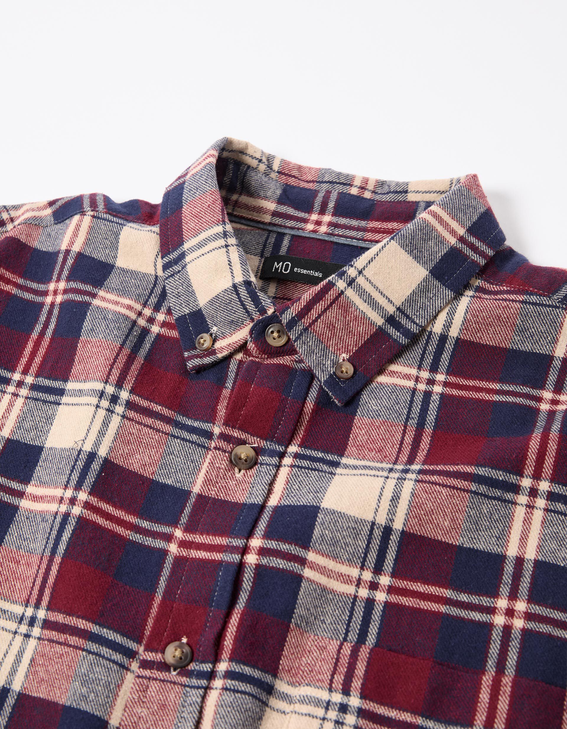 Comprar Online Camisa Flanela de Xadrez, Homem, Vermelho Escuro