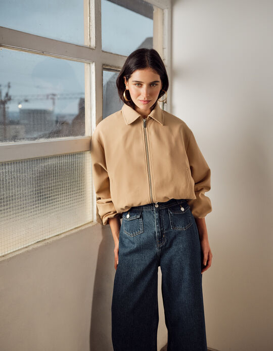 Comprar Online Casaco Bomber, Mulher, Bege Claro