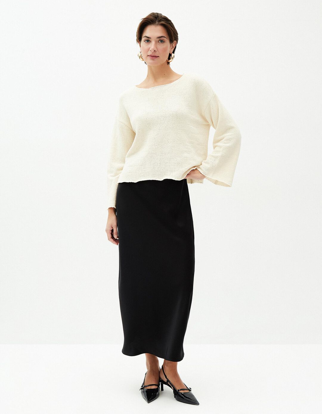 Camisola de Malha, Mulher, Bege 