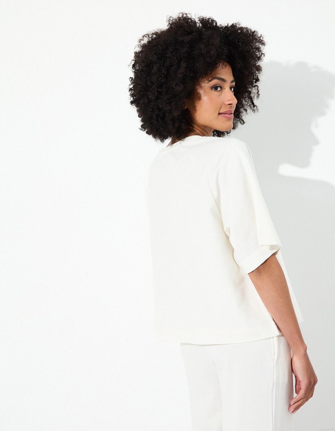 T-shirt Fleece, Mulher, Branco