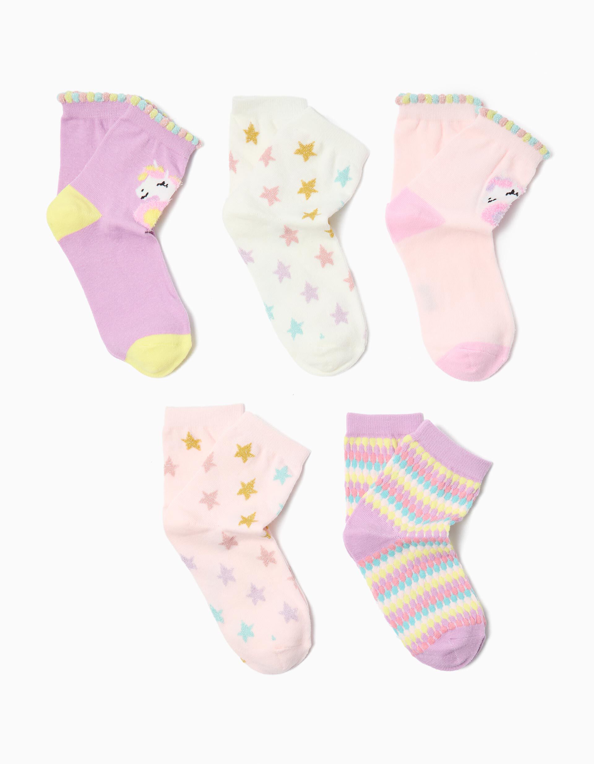 Comprar Online Pack 5 Pares de Meias, Menina, Multicor