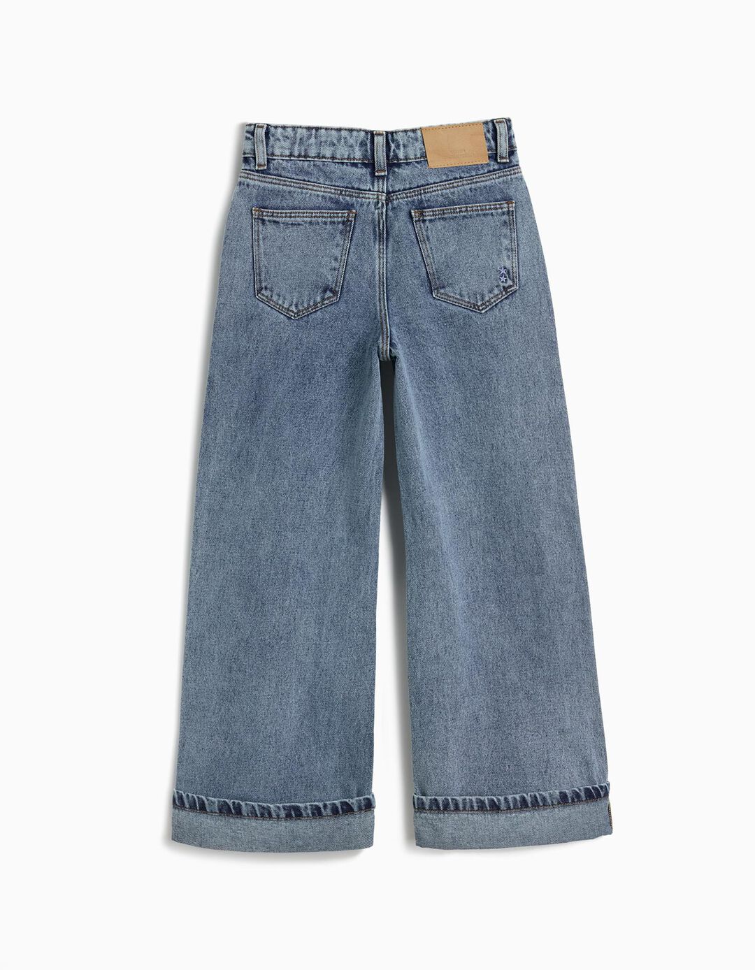 Cal&ccedil;as de Ganga 'Wide Leg', Menina, Azul 