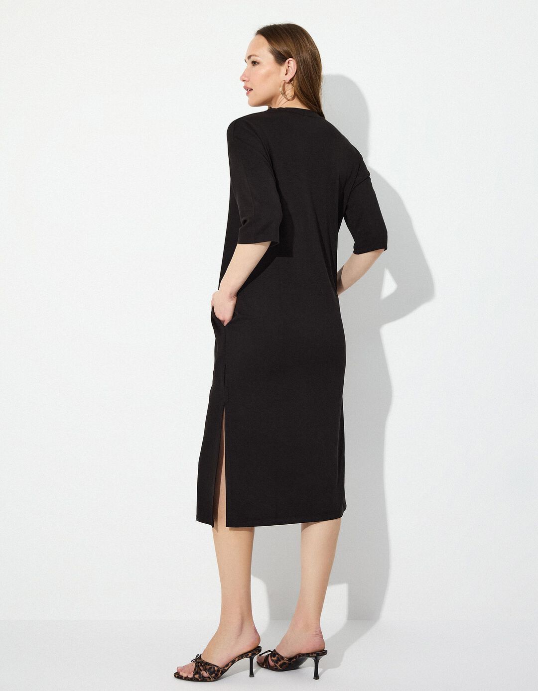 Vestido T-shirt, Mulher, Preto 
