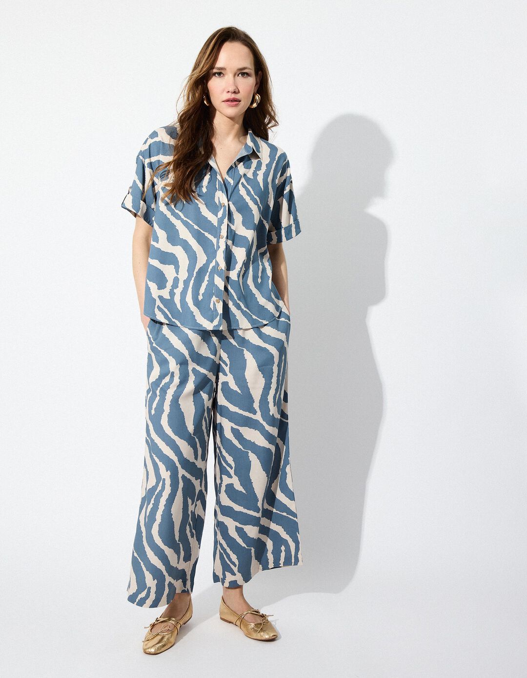 Calças Zebra, Mulher, Azul 