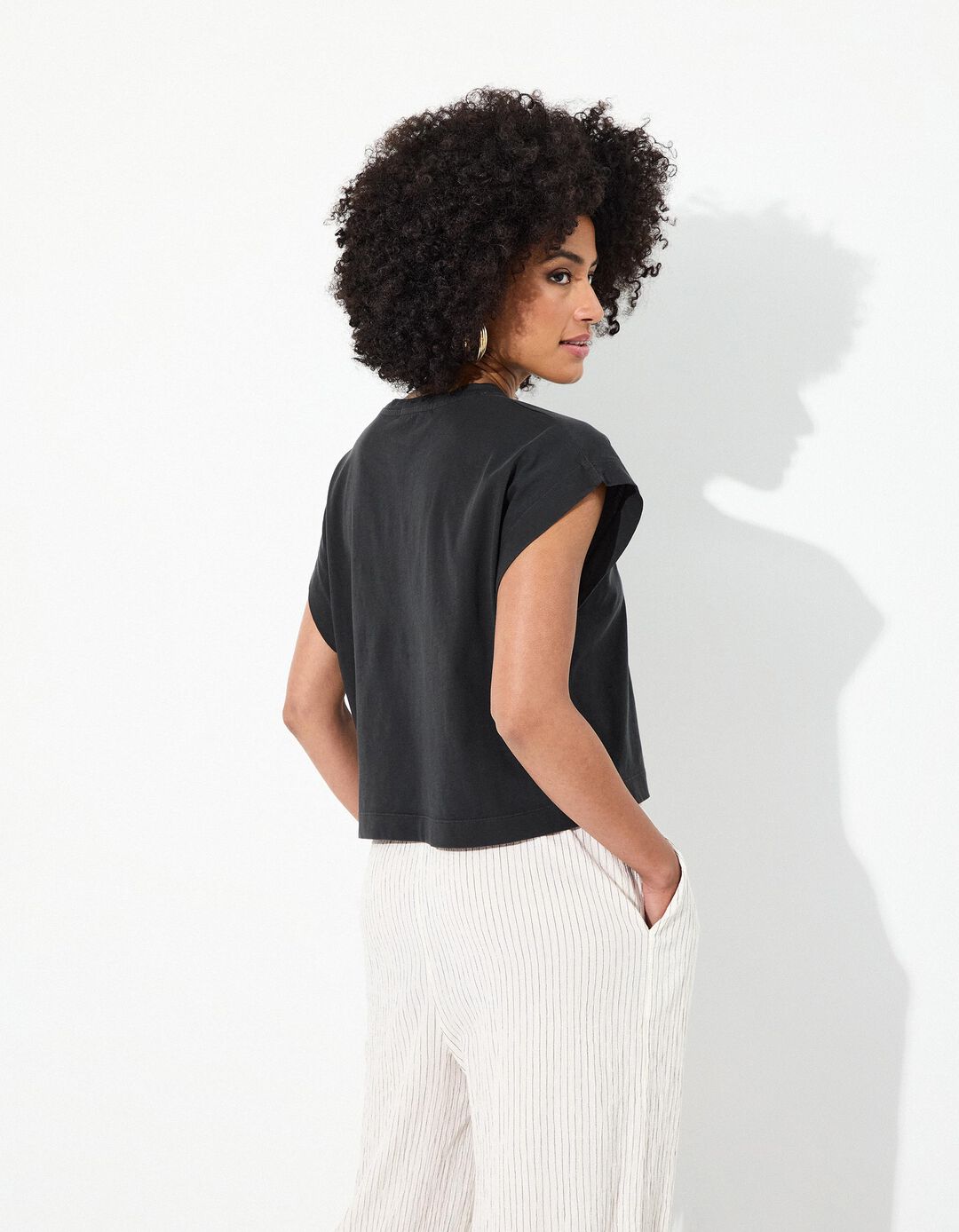 T-shirt, Mulher, Cinzento Escuro