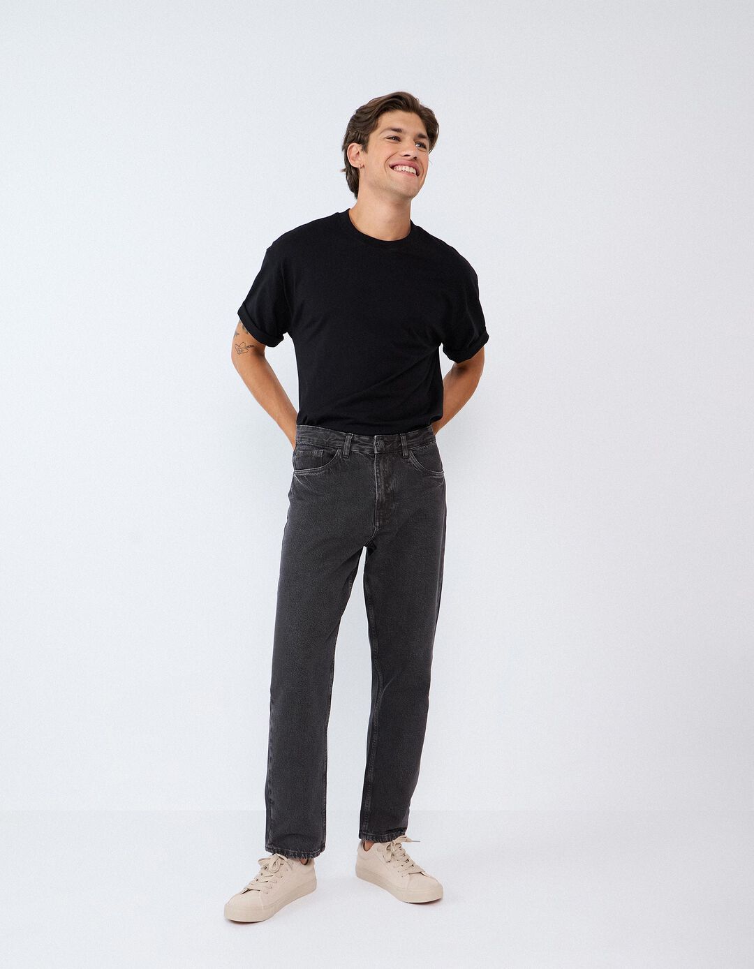 Cal&ccedil;as de Ganga Relaxed Fit, Homem, Cinzento Escuro