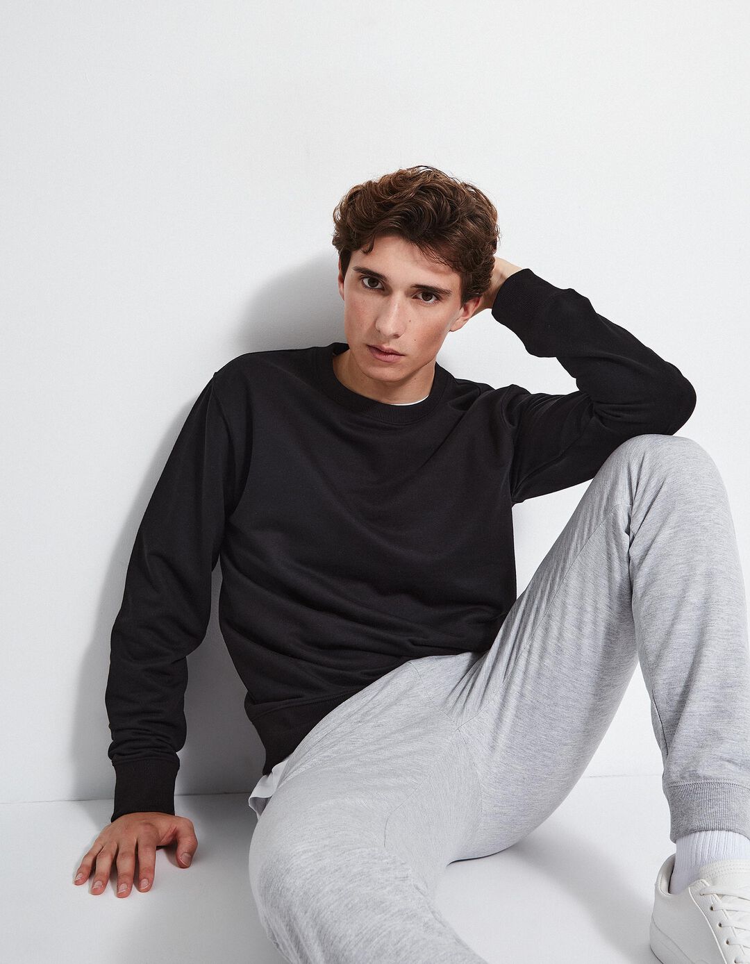 Sweatshirt de Felpa, Homem, Preto