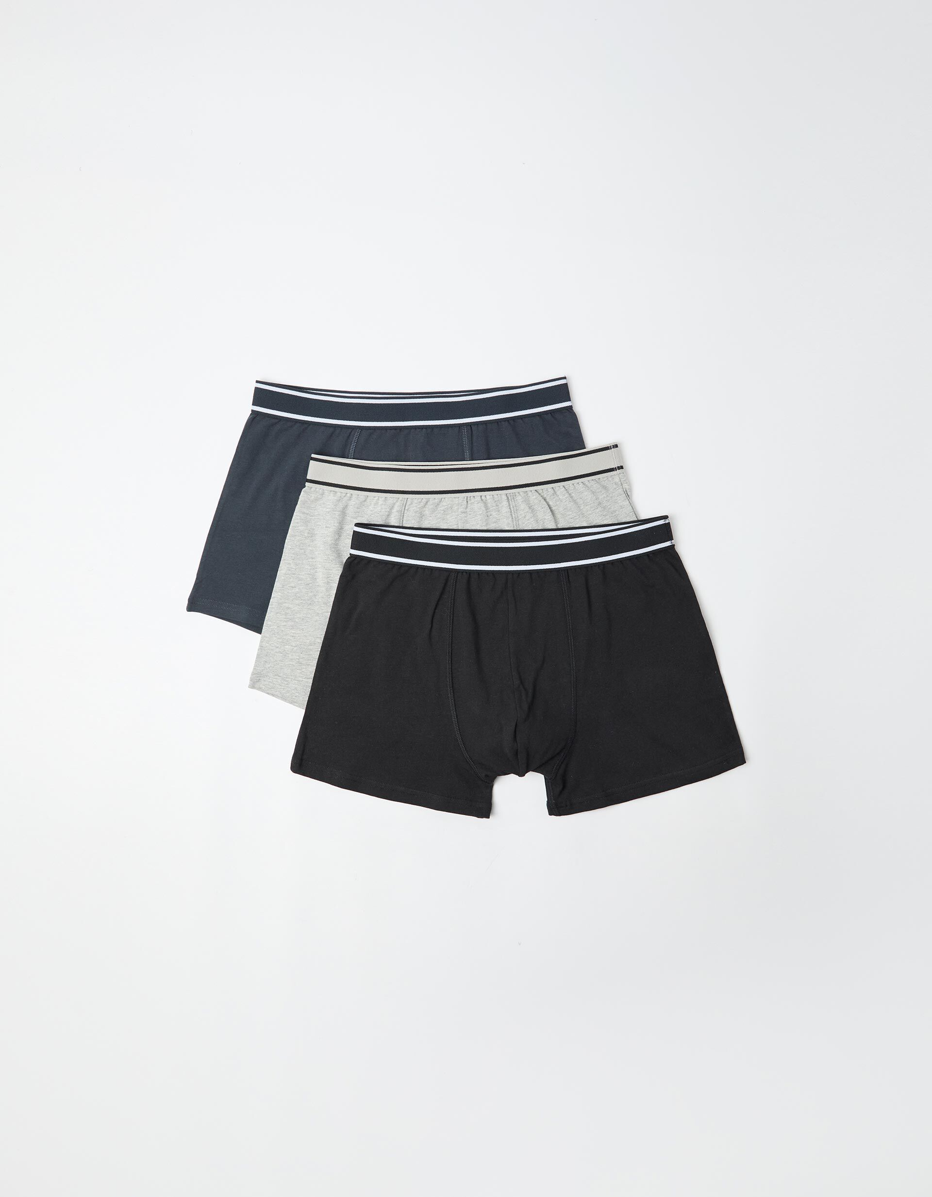 Comprar Online 3 Boxers, Homem, Preto/ Cinza