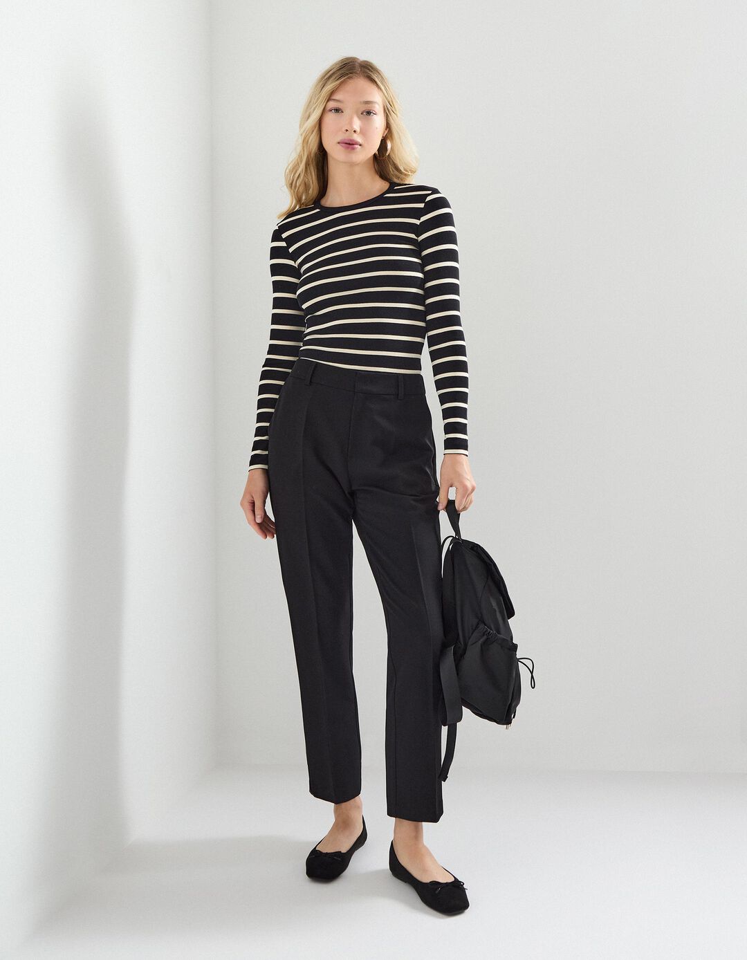 Calças Tailored, Mulher, Preto