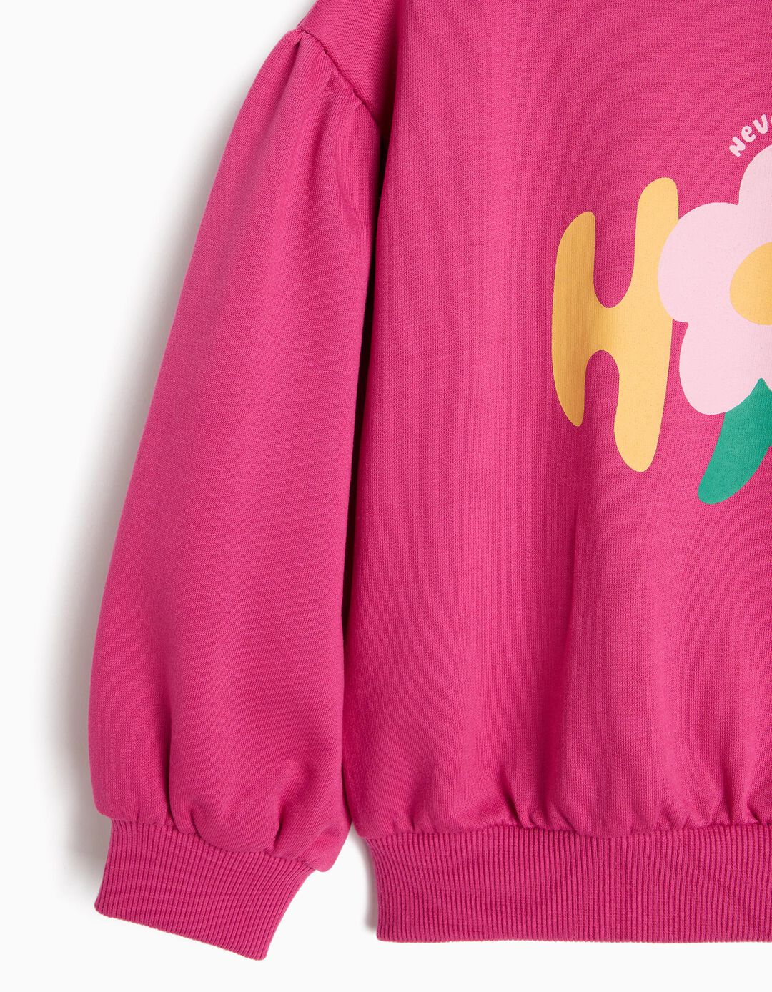Sweatshirt De Felpa Estampada, Menina, Rosa Escuro