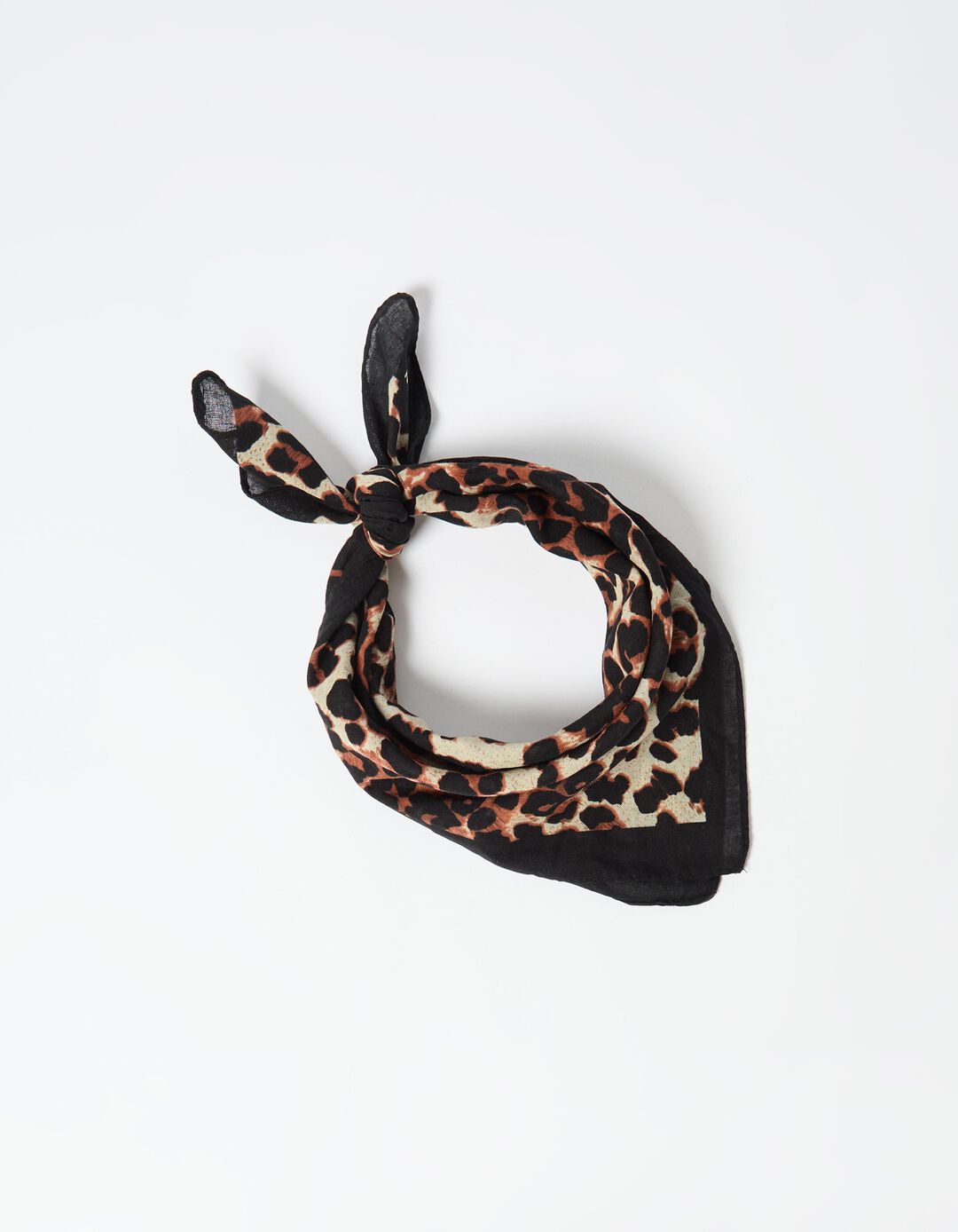 Lenço com Padrão Leopardo, Mulher, Castanho