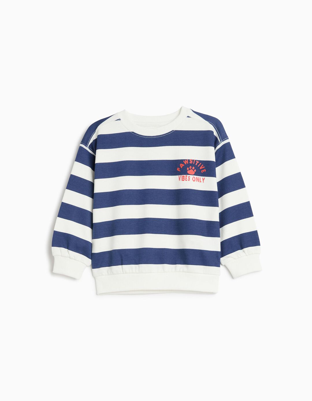 Sweatshirt De Felpa &Agrave;s Riscas, Menino, Azul Escuro