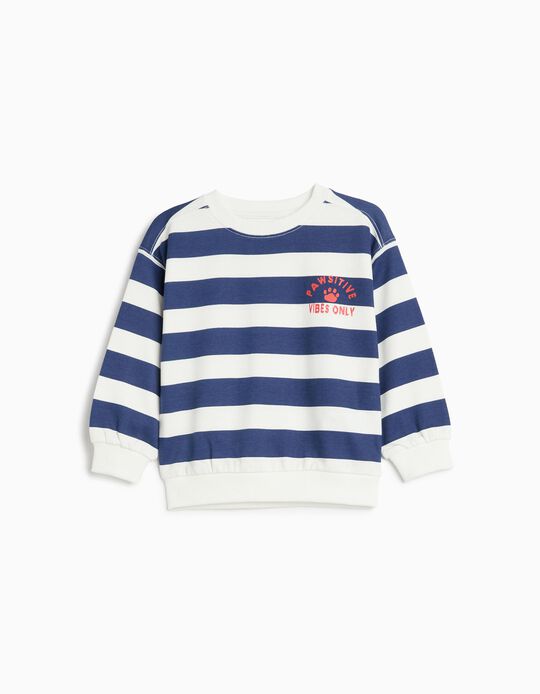 Comprar Online Sweatshirt De Felpa &Agrave;s Riscas, Menino, Azul Escuro
