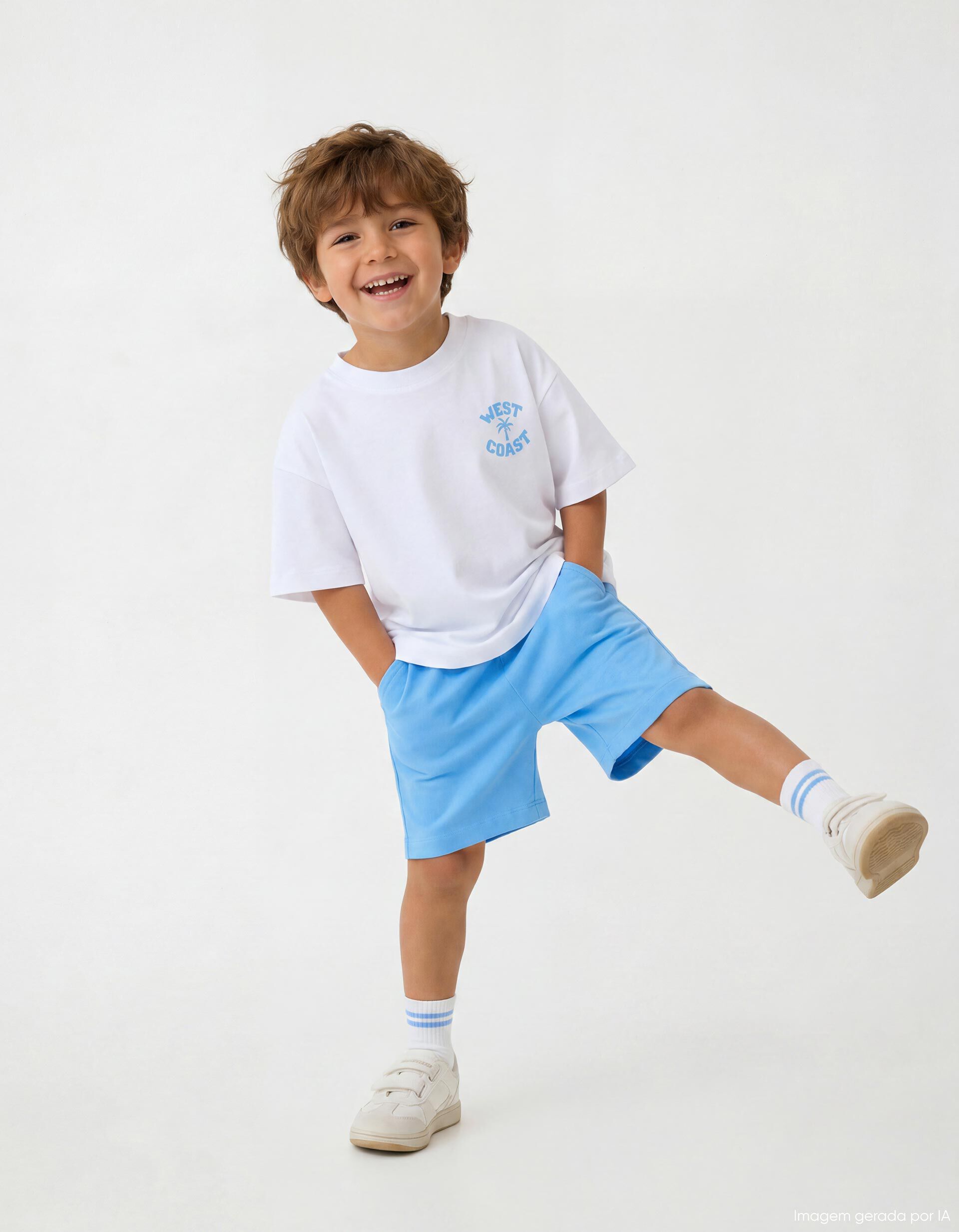 Comprar Online Conjunto T-shirt e Cal&ccedil;&otilde;es, Menino, Azul Claro