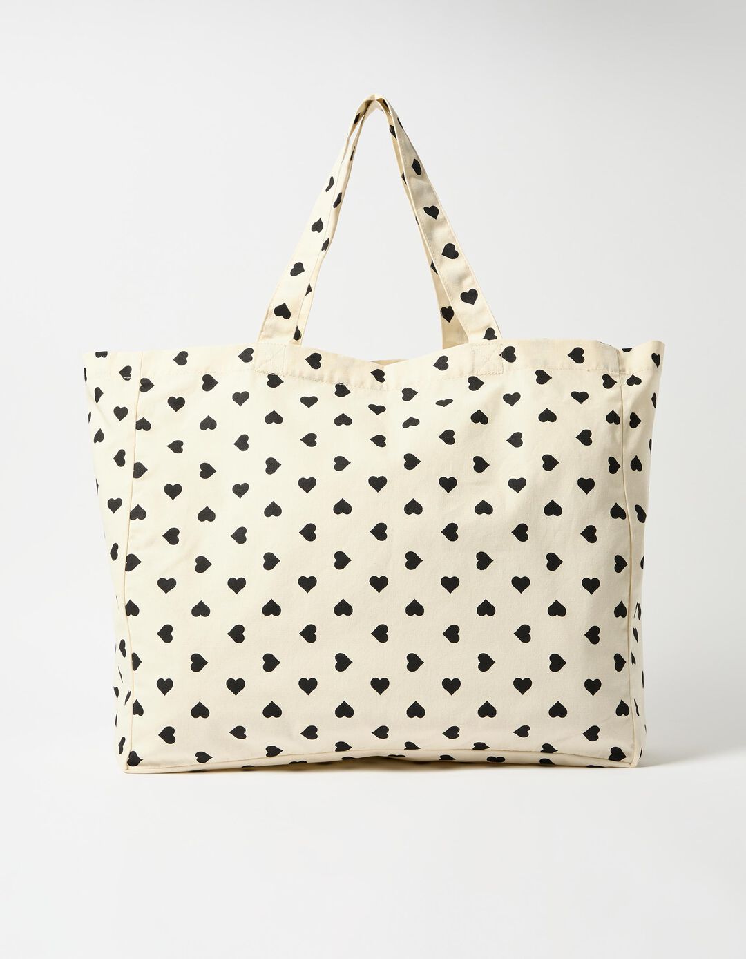 Tote Bag com Corações, Mulher, Preto 