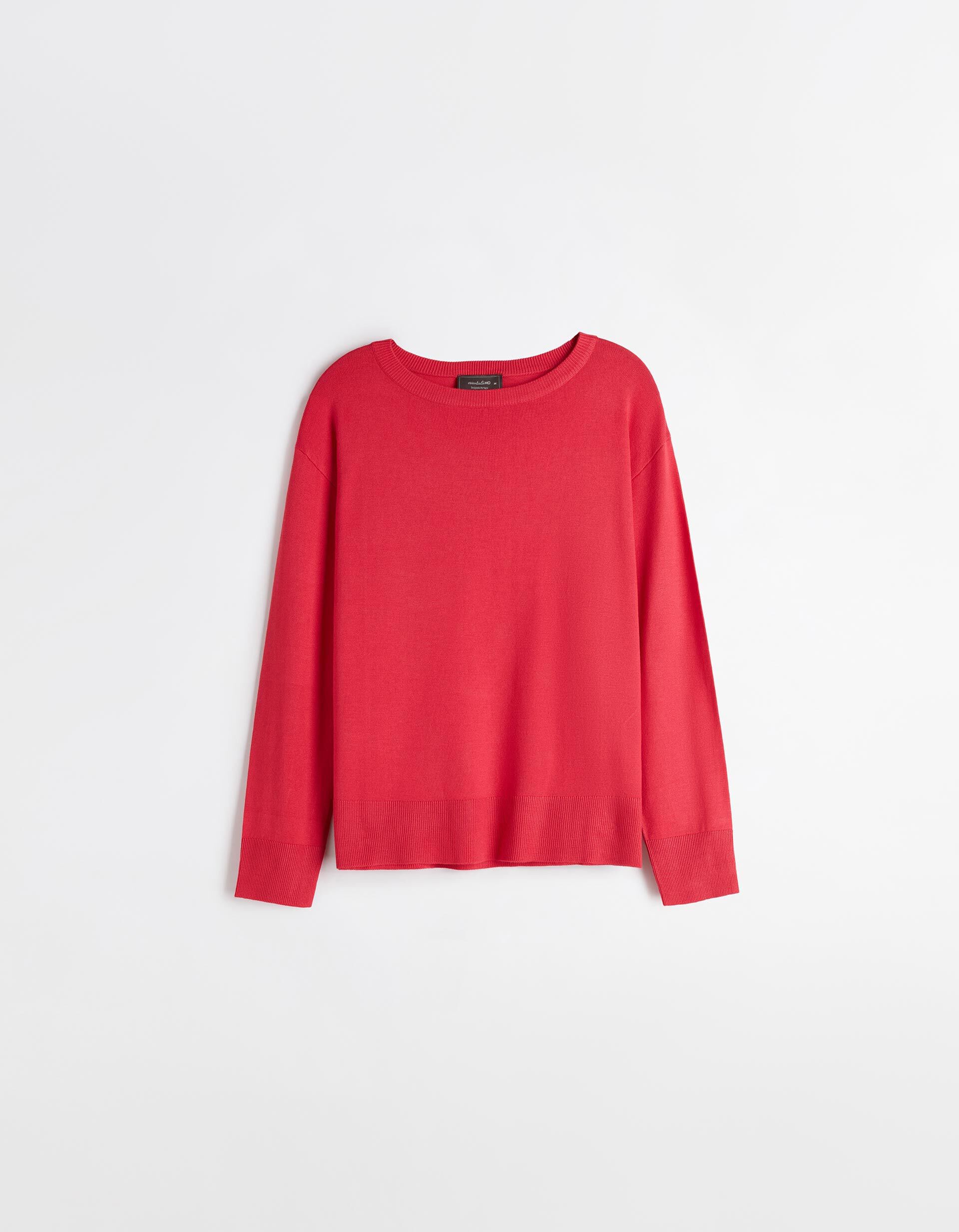 Comprar Online Camisola de Malha Decote Redondo, Mulher, Rosa