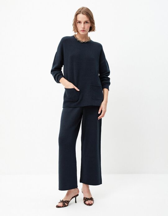 Comprar Online Calças de Malha, Mulher, Azul Escuro
