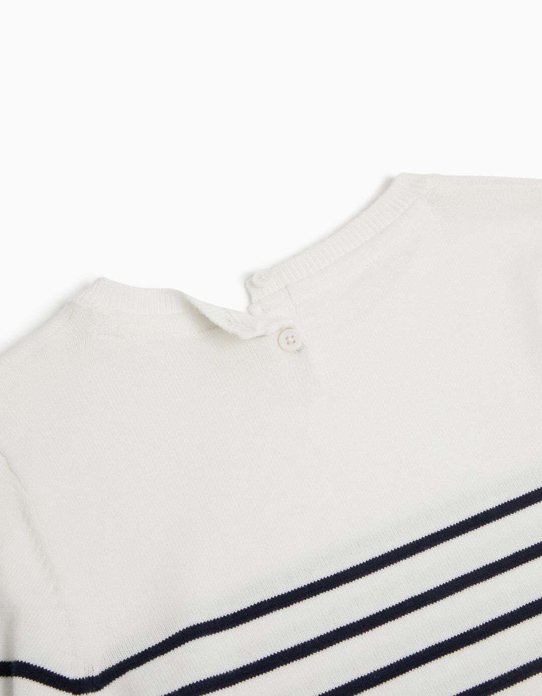 Camisola de Malha Riscas, Menina, Branco