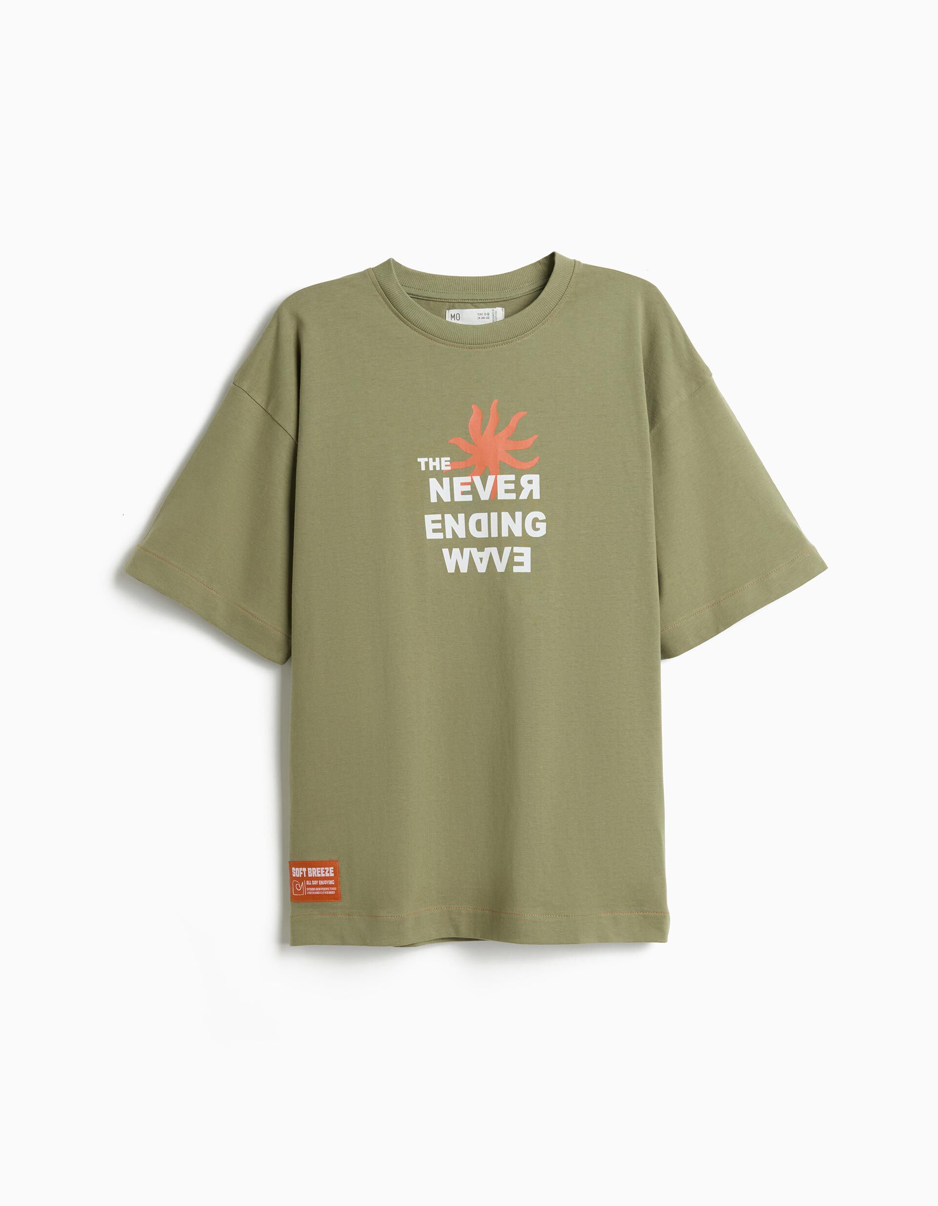 Comprar Online T-shirt 'Loose Fit', Menino, Verde Escuro