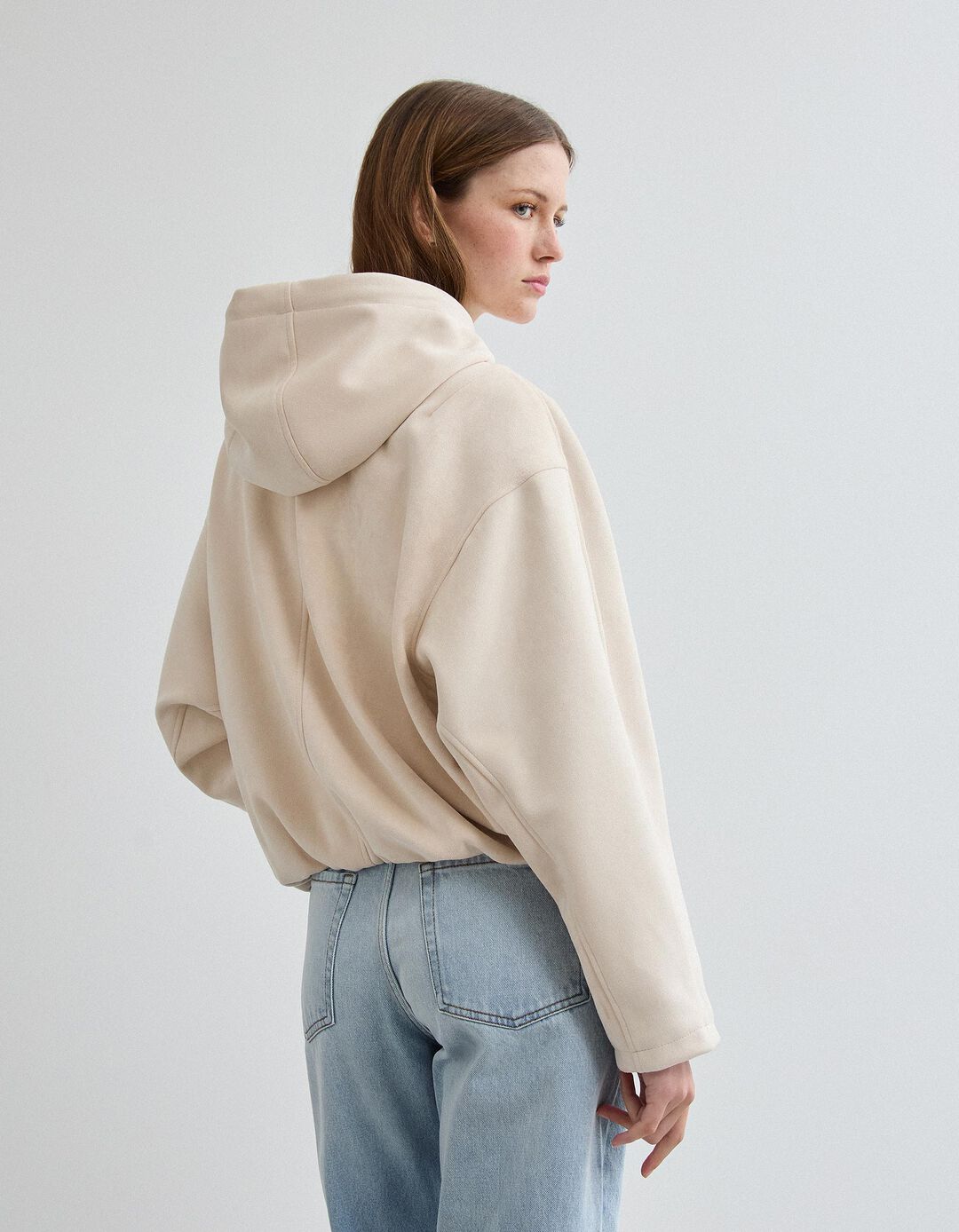 Casaco Efeito Camur&ccedil;a, Mulher, Bege