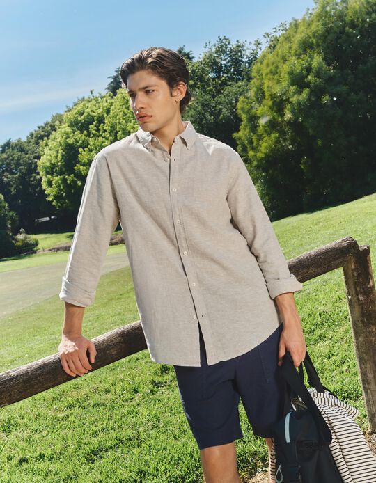 Comprar Online Camisa com Linho, Homem, Verde Claro