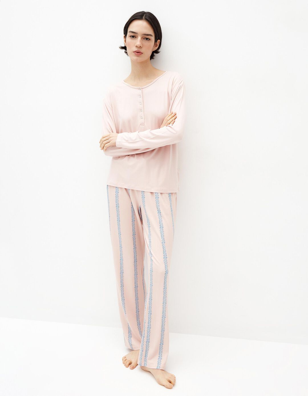 Pijama Jersey, Mulher, Rosa Claro