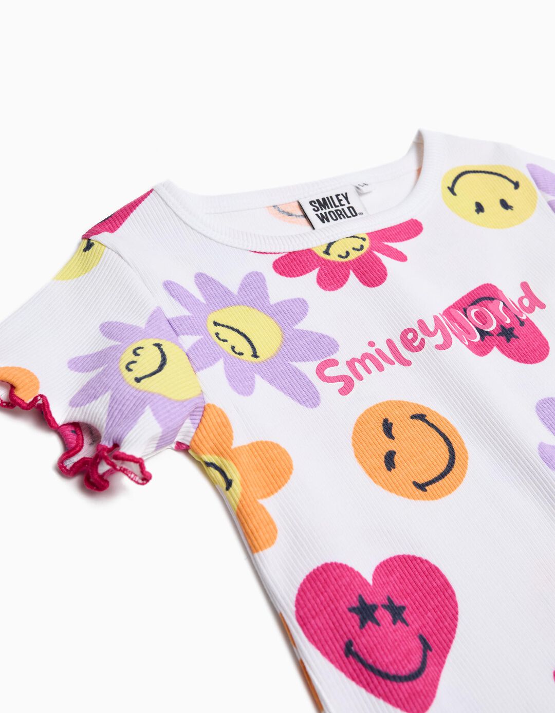 T-shirt 'Smiley World', Menina, Branco