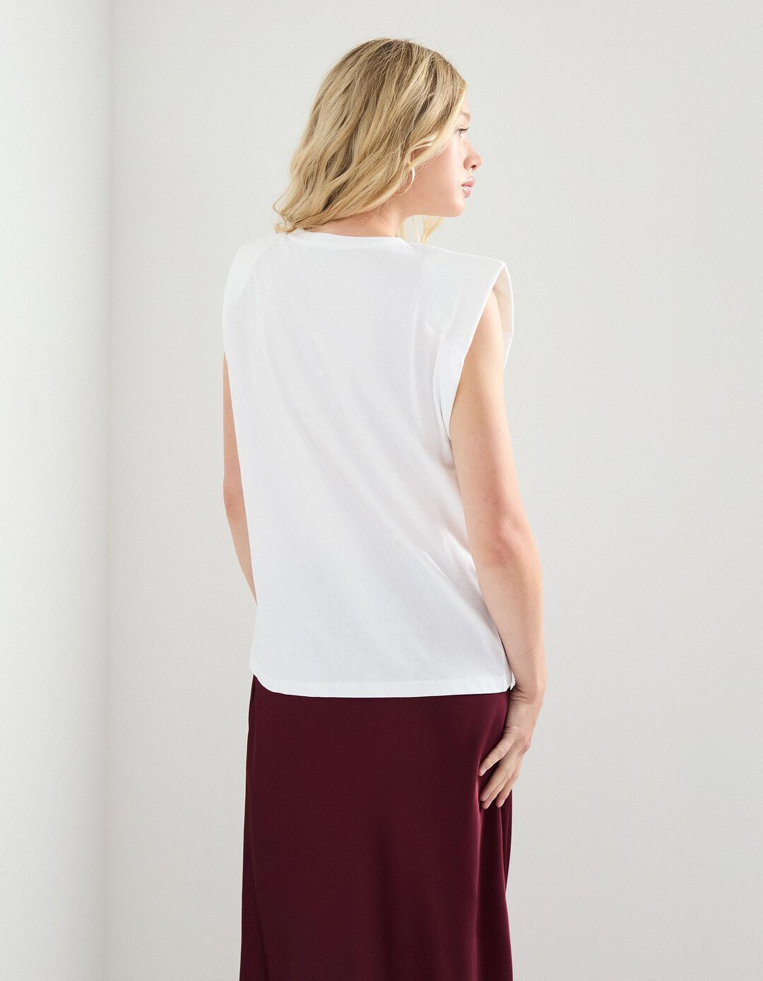T-shirt sem Mangas, Mulher, Branco