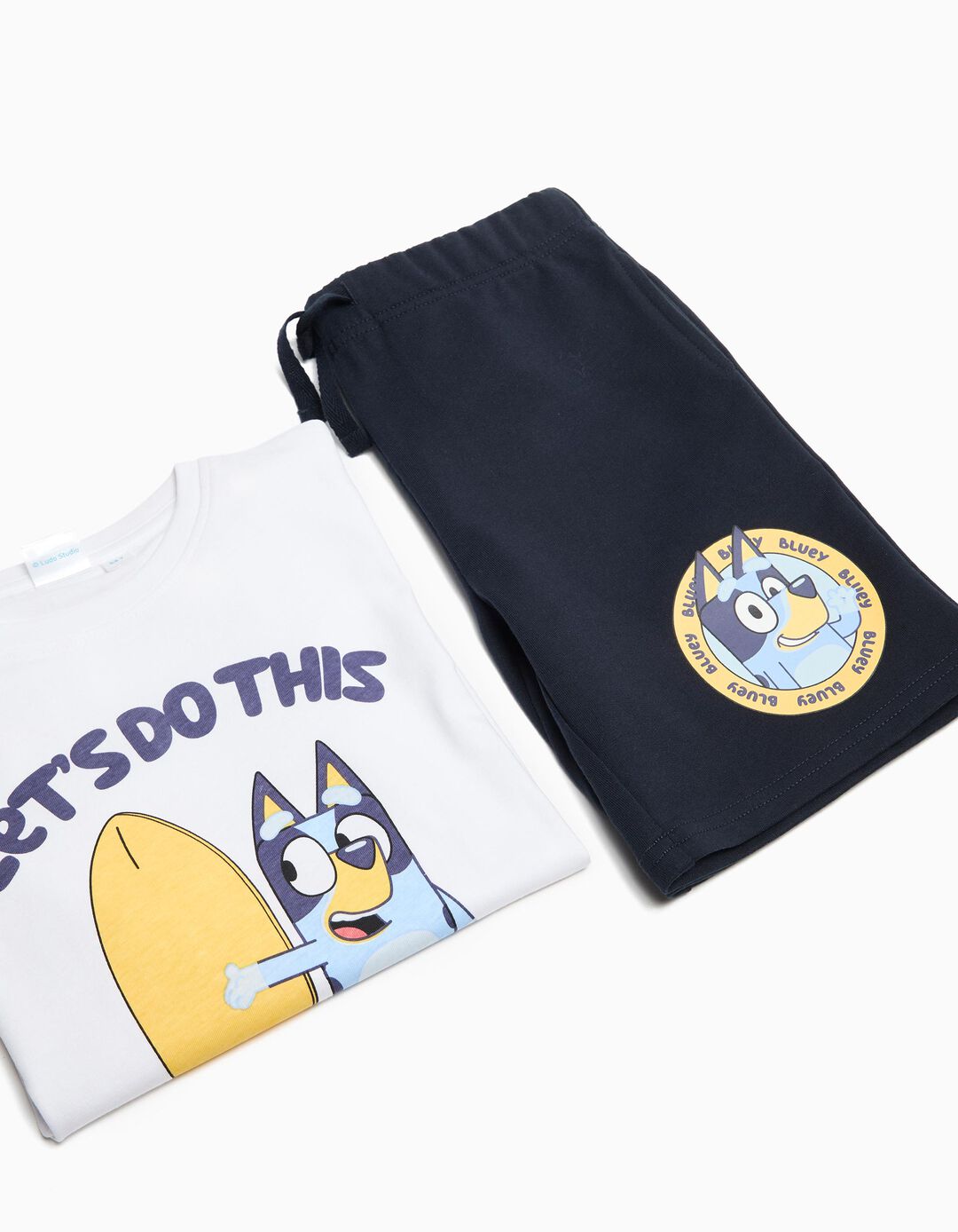 Conjunto T-Shirt e Calções 'Bluey', Menino, Branco