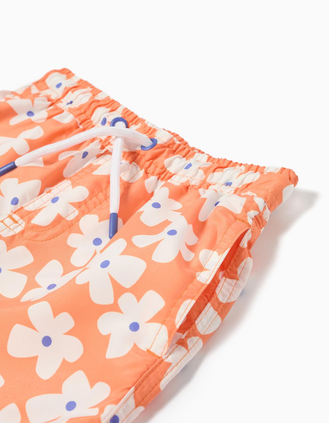 Calções de Banho com Flores, Menino, Laranja
