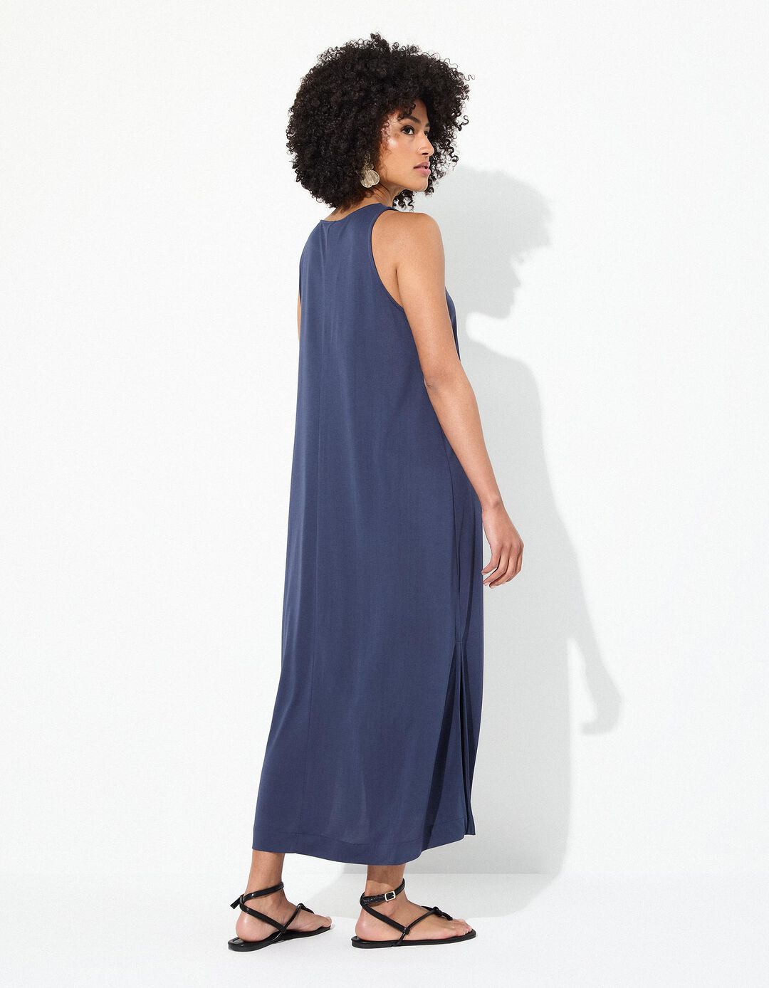 Vestido Midi, Mulher, Azul Escuro 
